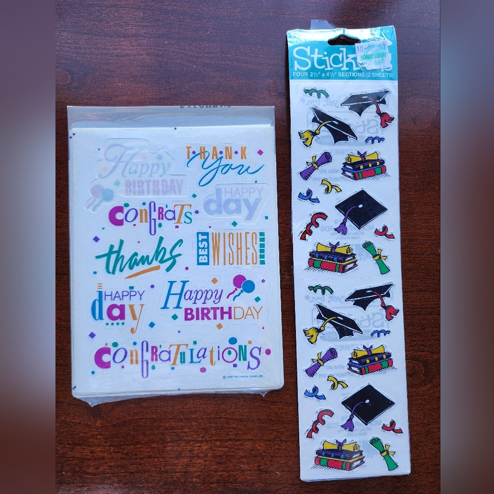Vintage 1990 Graduation and Birthday Themed Stickers